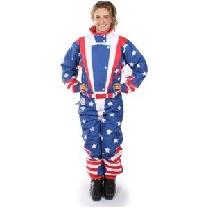 Tipsy Elves American Flag USA Ski Suit / Medium